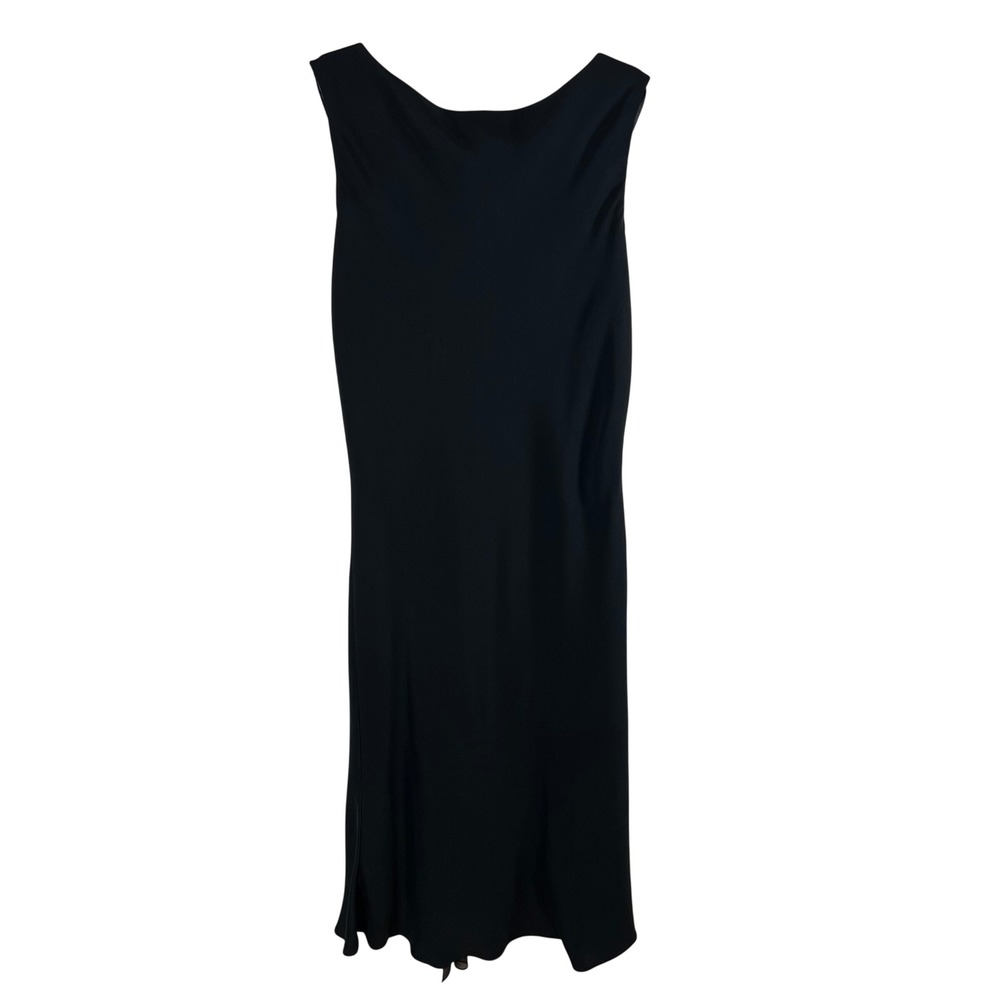 Flores & Flores 100% Silk Draped Back Pleated Midi Dress Women 10 Princess Diana